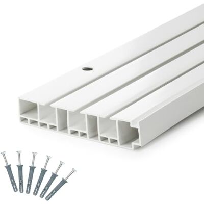 DQ-PP GARDINENSCHIENE – 420cm – PVC – 3-läufig – Weiss – inkl. Befestigungsmaterial – 4,2m (150cm + 3 x 90cm + 3 x Verbinder) – Gardinen Schiene Vorhangschienen DQ-PP GARDINENSCHIENE – 420cm – PVC – 3-läufig – Weiss – inkl. Befestigungsmaterial – 4,2m (150cm + 3 x 90cm + 3 x Verbinder) – Gardinen Schiene Vorhangschienen