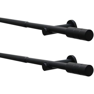 Gardinia Gardinenstange Kreta 2er-Set, Komplettstilgarnitur inkl. Befestigungsmaterial, Vorhangstange ausziehbar, 120-210 cm BZW. 190-340 cm, Metall, Schwarz-Matt Gardinia Gardinenstange Kreta 2er-Set, Komplettstilgarnitur inkl. Befestigungsmaterial, Vorhangstange ausziehbar, 120-210 cm BZW. 190-340 cm, Metall, Schwarz-Matt