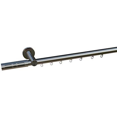 tilldekor Innenlauf Gardinenstange nach Maß, Dione 1-läufig, edelstahl-optik, 20mm Durchmesser, auf Maß gefertigt, 210 cm, inkl. Trägern,Endstücken und Gleitern tilldekor Innenlauf Gardinenstange nach Maß, Dione 1-läufig, edelstahl-optik, 20mm Durchmesser, auf Maß gefertigt, 210 cm, inkl. Trägern,Endstücken und Gleitern