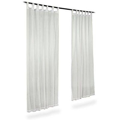Relaxdays Vorhänge mit Schlaufen, 2er-Set, Voile, halbtransparente Gardinen, einfarbig, Polyester HxB 245x140 cm, creme Relaxdays Vorhänge mit Schlaufen, 2er-Set, Voile, halbtransparente Gardinen, einfarbig, Polyester HxB 245x140 cm, creme