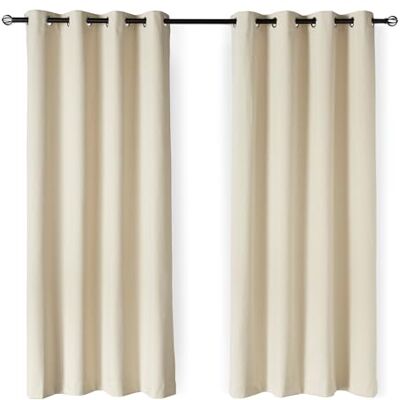 Amazon 100% Verdunkelungsvorhänge mit Ösen, 2er Set, 132 x 244 cm, Beige Amazon 100% Verdunkelungsvorhänge mit Ösen, 2er Set, 132 x 244 cm, Beige