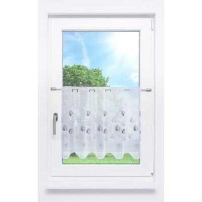 LYSEL Scheibengardine Designblätter (Bx H) 128cm * 50cm Grau/Grau LYSEL Scheibengardine Designblätter (Bx H) 128cm * 50cm Grau/Grau