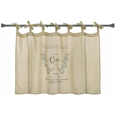 Loberon Scheibengardine Girest, beige Edler, französischer Print, Reines Leinen, Authentische Nostalgie Loberon Scheibengardine Girest, beige Edler, französischer Print, Reines Leinen, Authentische Nostalgie