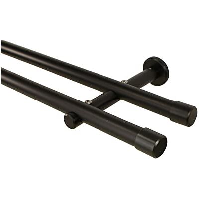 iso-design Gardinenstange schwarz 2-läufig 20 mm, Komplettset aus Metall, Vorhangstange zur Wandmontage, Gardinenstangenrohr aus Aluminium, Endstück Kappe, 140 cm iso-design Gardinenstange schwarz 2-läufig 20 mm, Komplettset aus Metall, Vorhangstange zur Wandmontage, Gardinenstangenrohr aus Aluminium, Endstück Kappe, 140 cm