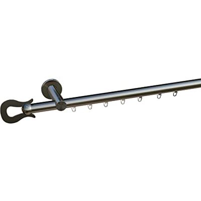 tilldekor Innenlauf Gardinenstange nach Maß, Versailles 1-läufig, edelstahl-optik, 20mm Durchmesser, auf Maß gefertigt, 210 cm, inkl. Trägern,Endstücken und Gleitern tilldekor Innenlauf Gardinenstange nach Maß, Versailles 1-läufig, edelstahl-optik, 20mm Durchmesser, auf Maß gefertigt, 210 cm, inkl. Trägern,Endstücken und Gleitern