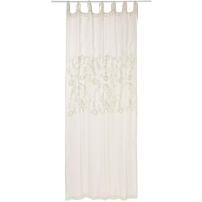 Loberon Gardine Judie, Creme mit zarter Stickerei, romantischer Look, Befestigung durch dekorative Bindebänder, charmanter Sichtschutz, Leinen Loberon Gardine Judie, Creme mit zarter Stickerei, romantischer Look, Befestigung durch dekorative Bindebänder, charmanter Sichtschutz, Leinen