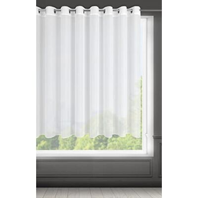 Eurofirany LUCY Voile Gardine Vorhang mit Ösen 1 Stk. Transparent Gardine Leinenoptik Durchsichtig Einfarbige für Schlafzimmer Wohnzimmer Kinderzimmer, 300x160cm, Weiß Eurofirany LUCY Voile Gardine Vorhang mit Ösen 1 Stk. Transparent Gardine Leinenoptik Durchsichtig Einfarbige für Schlafzimmer Wohnzimmer Kinderzimmer, 300x160cm, Weiß