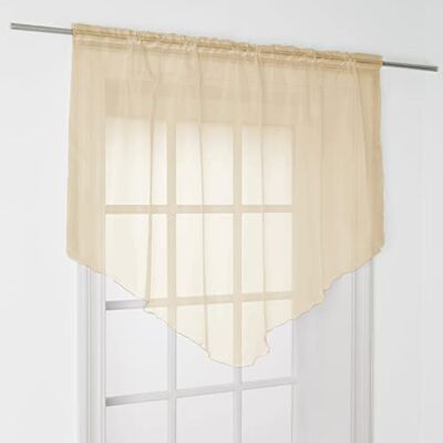 Arsvita Scheibengardine (Beige) mit Stangendurchzug 140x100 cm Bistrogardine Transparent, Panneaux Voile, Zipfelgardine Kurzstore mit Tunnelzug Arsvita Scheibengardine (Beige) mit Stangendurchzug 140x100 cm Bistrogardine Transparent, Panneaux Voile, Zipfelgardine Kurzstore mit Tunnelzug