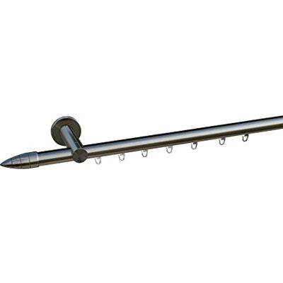 tilldekor Innenlauf Gardinenstange nach Maß, Menorca 1-läufig, edelstahl-optik, 20mm Durchmesser, auf Maß gefertigt, 120 cm, inkl. Trägern,Endstücken und Gleitern tilldekor Innenlauf Gardinenstange nach Maß, Menorca 1-läufig, edelstahl-optik, 20mm Durchmesser, auf Maß gefertigt, 120 cm, inkl. Trägern,Endstücken und Gleitern