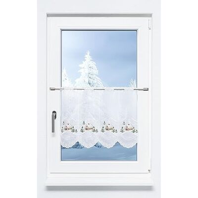 Plauener Spitze Scheibengardine Weihnachtshaus (Bx H) 48,6cm * 45cm braun/Mehrfarbig Plauener Spitze Scheibengardine Weihnachtshaus (Bx H) 48,6cm * 45cm braun/Mehrfarbig