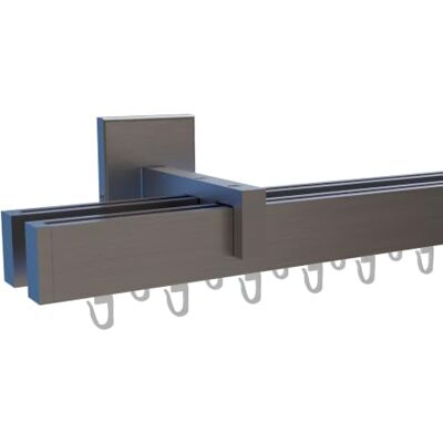 tilldekor Innenlaufgardinenstange nach Maß 2-läufig Aluminium Square-Line Vierkantprofil 34/14mm in Silber, Schwarz oder Weiß, Wandmontage, Set mit Trägern und Gleitern tilldekor Innenlaufgardinenstange nach Maß 2-läufig Aluminium Square-Line Vierkantprofil 34/14mm in Silber, Schwarz oder Weiß, Wandmontage, Set mit Trägern und Gleitern