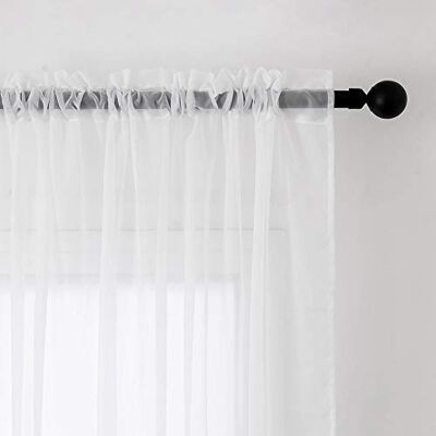 MIULEE Vorhänge Gardinen, Stangendurchzug Weiß, 2er Set 175x140cm aus Voile Transparente Gardine aus Voile, Luftig Leicht, Einfarbig Dekoschal für Wohnzimmer & Schlafzimmer MIULEE Vorhänge Gardinen, Stangendurchzug Weiß, 2er Set 175x140cm aus Voile Transparente Gardine aus Voile, Luftig Leicht, Einfarbig Dekoschal für Wohnzimmer & Schlafzimmer