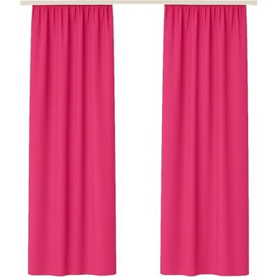 Bestlivings Vorhang Blickdicht Aber Lichtdurchlässig (140x175cm / 2 Stück) Gardine Uni (Pink) mit Kräuselband/Universalband, für Fenster, Balkon Gardinenschal Bestlivings Vorhang Blickdicht Aber Lichtdurchlässig (140x175cm / 2 Stück) Gardine Uni (Pink) mit Kräuselband/Universalband, für Fenster, Balkon Gardinenschal