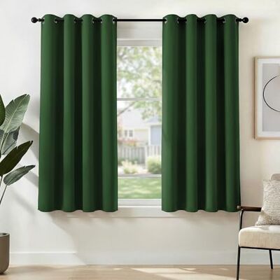 Deconovo Vorhang Verdunkelung Schlafzimmer Hitzeschutz Curtain Waldgrün 2er Set, H138 x B132 cm, Thermo Vorhänge, Schlafzimmer Gardinen, Wohnzimmer Vorhang, für Thermal Curtains, Sichtschutz Deconovo Vorhang Verdunkelung Schlafzimmer Hitzeschutz Curtain Waldgrün 2er Set, H138 x B132 cm, Thermo Vorhänge, Schlafzimmer Gardinen, Wohnzimmer Vorhang, für Thermal Curtains, Sichtschutz