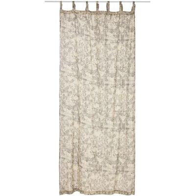 Loberon Gardine Mirette, beige/grau Natürliches Leinen-Baumwollgewebe, Antik inspirierter Floralprint, Weich fließend & lichtdurchlässig Loberon Gardine Mirette, beige/grau Natürliches Leinen-Baumwollgewebe, Antik inspirierter Floralprint, Weich fließend & lichtdurchlässig