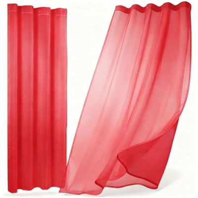 BEAUTEX Gardine Dolly, Kräuselband, 2er-Set, 140x250, Rot LICHTDURCHLÄSSIG & DEKORATIV – Luftiger Fensterschmuck für Wohn- und Schlafräume, mit sanftem Sichtschutz bei Tageslicht. BEAUTEX Gardine Dolly, Kräuselband, 2er-Set, 140x250, Rot LICHTDURCHLÄSSIG & DEKORATIV – Luftiger Fensterschmuck für Wohn- und Schlafräume, mit sanftem Sichtschutz bei Tageslicht.