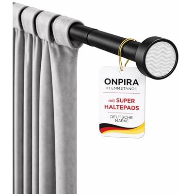 ONPIRA ® Gardinenstange ausziehbar ohne Bohren – Teleskopstange in 5 Längen (40–240 cm) & 3 Farben – variable Teleskop-Stange für Fenster & Vorhänge, Edelstahl, Weiß oder Schwarz (40-60cm, Schwarz) ONPIRA ® Gardinenstange ausziehbar ohne Bohren – Teleskopstange in 5 Längen (40–240 cm) & 3 Farben – variable Teleskop-Stange für Fenster & Vorhänge, Edelstahl, Weiß oder Schwarz (40-60cm, Schwarz)