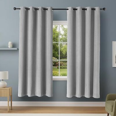 Amazon 100% Verdunkelungsvorhänge mit Ösen, 2er Set, 132 x 213 cm, Dunkelgrau Amazon 100% Verdunkelungsvorhänge mit Ösen, 2er Set, 132 x 213 cm, Dunkelgrau