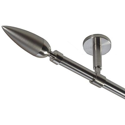 BASIT Gardinenstange Edelstahllook 16mm 1-läufig Decke Wand 360cm lang D11 Gardinenstangenset einläufig Deckenmontage & Wandmontage Metall Vorhangstange 120-600cm wählbar Kappe Spitze E10 BASIT Gardinenstange Edelstahllook 16mm 1-läufig Decke Wand 360cm lang D11 Gardinenstangenset einläufig Deckenmontage & Wandmontage Metall Vorhangstange 120-600cm wählbar Kappe Spitze E10