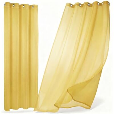 BEAUTEX Gardine Dolly, 2er-Set Ösenschals, 140x240, Gelb LICHTDURCHLÄSSIG & DEKORATIV – Luftiger Fensterschmuck für Wohn- und Schlafräume, mit sanftem Sichtschutz bei Tageslicht. BEAUTEX Gardine Dolly, 2er-Set Ösenschals, 140x240, Gelb LICHTDURCHLÄSSIG & DEKORATIV – Luftiger Fensterschmuck für Wohn- und Schlafräume, mit sanftem Sichtschutz bei Tageslicht.
