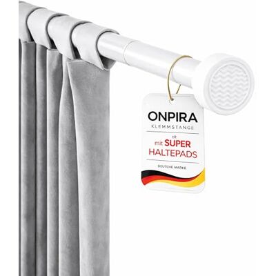 ONPIRA ® Gardinenstange ausziehbar ohne Bohren – Teleskopstange in 5 Längen (40–240 cm) & 3 Farben – variable Teleskop-Stange für Fenster & Vorhänge, Edelstahl, Weiß oder Schwarz (95-150cm, Weiß) ONPIRA ® Gardinenstange ausziehbar ohne Bohren – Teleskopstange in 5 Längen (40–240 cm) & 3 Farben – variable Teleskop-Stange für Fenster & Vorhänge, Edelstahl, Weiß oder Schwarz (95-150cm, Weiß)
