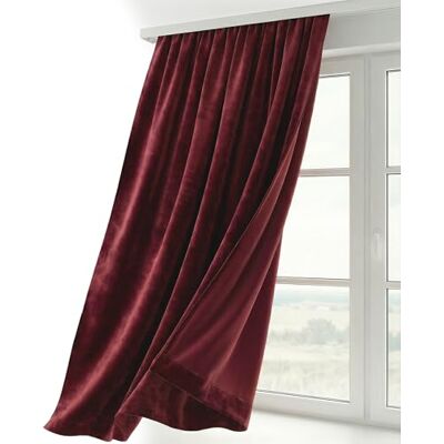 BEAUTEX Samtvorhang Kräuselband Bordeaux 300x245 cm Velvet Verdunkelung Weicher Velvet-Samt, blickdicht, lichtmindernd, pflegeleicht, viele Farben und Größen BEAUTEX Samtvorhang Kräuselband Bordeaux 300x245 cm Velvet Verdunkelung Weicher Velvet-Samt, blickdicht, lichtmindernd, pflegeleicht, viele Farben und Größen