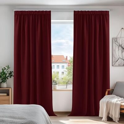 Deconovo Hitzeschutz Kräuselband Blickdicht Blackout Curtain Vorhänge Rot 2er Set, H 229 x B 168 cm, Deckenschiene Vorhang, Gardinen Wohnzimmer, Curtains for Bedroom, Kinderzimmer Gardinen Mädchen Deconovo Hitzeschutz Kräuselband Blickdicht Blackout Curtain Vorhänge Rot 2er Set, H 229 x B 168 cm, Deckenschiene Vorhang, Gardinen Wohnzimmer, Curtains for Bedroom, Kinderzimmer Gardinen Mädchen
