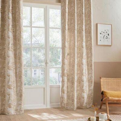 ATMOSPHERA CREATEUR D'INTERIEUR Atmosphera Bejuco Vorhang mit Jacquard-Muster, mit Ösen, Leinen, 140 x 260 cm ATMOSPHERA CREATEUR D'INTERIEUR Atmosphera Bejuco Vorhang mit Jacquard-Muster, mit Ösen, Leinen, 140 x 260 cm