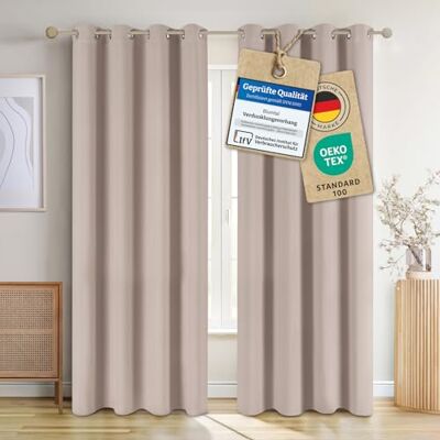 Blumtal Verdunklungsvorhänge 2er Set Thermovorhang Hitzeschutz Vorhang Blickdicht mit Ösen Gardinenschals mit Schlaufen Curtain Gardinen 175x140cm Gardienenschalset 2er Vorhang Taupe Blumtal Verdunklungsvorhänge 2er Set Thermovorhang Hitzeschutz Vorhang Blickdicht mit Ösen Gardinenschals mit Schlaufen Curtain Gardinen 175x140cm Gardienenschalset 2er Vorhang Taupe