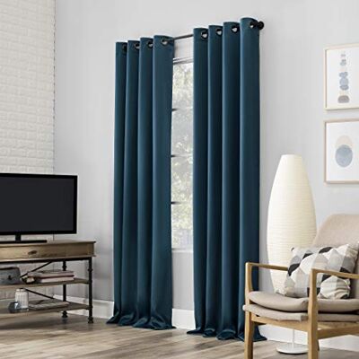 SUN ZERO Nordic 2-Pack Theater Grade Extreme 100% Blackout Grommet Curtain Panel Pair SUN ZERO Nordic 2-Pack Theater Grade Extreme 100% Blackout Grommet Curtain Panel Pair