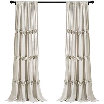 Lush Decor , Neutral Darla Window Curtain Single Panel, 84" x 40 Lush Decor , Neutral Darla Window Curtain Single Panel, 84" x 40