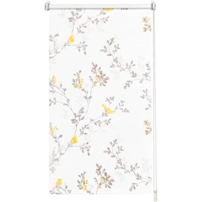 Sekey Verdunkelungsrollo ohne Bohren Verdunkelnd Seitenzugrollo 90x130cm Vogel gelb auf weiss, Hitzeschutz Sichtschutz und Sonnenschutz Wandmontage Deckenmontage Klemmrollo für Fenster & Tür Sekey Verdunkelungsrollo ohne Bohren Verdunkelnd Seitenzugrollo 90x130cm Vogel gelb auf weiss, Hitzeschutz Sichtschutz und Sonnenschutz Wandmontage Deckenmontage Klemmrollo für Fenster & Tür