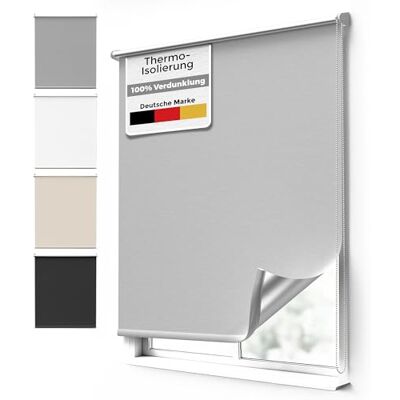 Rapid Teck Klemm Verdunklungsrollo ohne Bohren – 100cm x 150cm Schwarz/Thermo Rollos für Fenster ohne Bohren Fensterrollo innen ohne Bohren Thermorollo ohne Bohren inkl. Zubehör Rapid Teck Klemm Verdunklungsrollo ohne Bohren – 100cm x 150cm Schwarz/Thermo Rollos für Fenster ohne Bohren Fensterrollo innen ohne Bohren Thermorollo ohne Bohren inkl. Zubehör