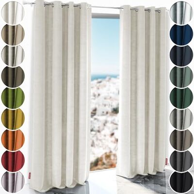Schuette ® Verdunkelungs-Vorhang Gardine mit Ösen ● Millenium Velvet: Polar Bear (Weiß-Beige) ● 230x130 cm Höhe x Breite (1 Stück) ● Knitterfrei Pflegeleicht Thermo Blickdicht & stark Abdunkelnd Schuette ® Verdunkelungs-Vorhang Gardine mit Ösen ● Millenium Velvet: Polar Bear (Weiß-Beige) ● 230x130 cm Höhe x Breite (1 Stück) ● Knitterfrei Pflegeleicht Thermo Blickdicht & stark Abdunkelnd