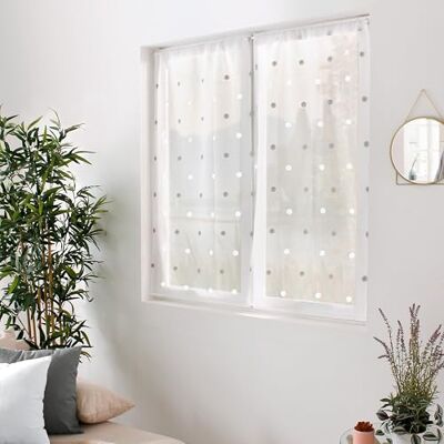 HOME MAISON - Cortinas voile sablé lunares - Weiß/Silber HOME MAISON - Cortinas voile sablé lunares - Weiß/Silber