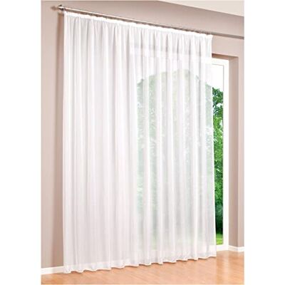 deco home Gardinen Store Voile Vorhang mit Kräuselband, transparent Weiß, in verschiedenen Größen (220, 600) deco home Gardinen Store Voile Vorhang mit Kräuselband, transparent Weiß, in verschiedenen Größen (220, 600)