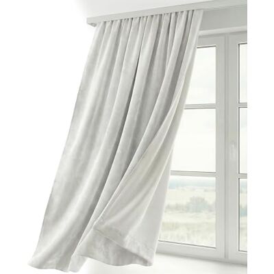 BEAUTEX Samt Vorhang Kräuselband U-Band Gardine Velvet abdunkelnd und Blickdicht, 140x245 cm (Breite 140 cm, Höhe 245 cm, Weiß) BEAUTEX Samt Vorhang Kräuselband U-Band Gardine Velvet abdunkelnd und Blickdicht, 140x245 cm (Breite 140 cm, Höhe 245 cm, Weiß)