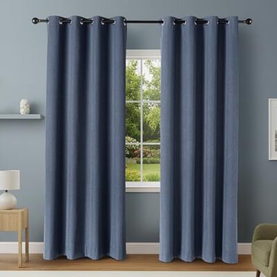 Amazon 100% Verdunkelungsvorhänge mit Ösen, 2er Set, 132 x 244 cm, Marineblau Amazon 100% Verdunkelungsvorhänge mit Ösen, 2er Set, 132 x 244 cm, Marineblau
