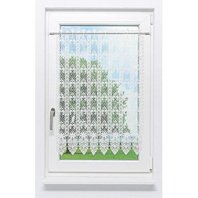 Plauener Spitze Scheibengardine Blütenmedaillon (Bx H) 88cm * 90cm weiß Plauener Spitze Scheibengardine Blütenmedaillon (Bx H) 88cm * 90cm weiß