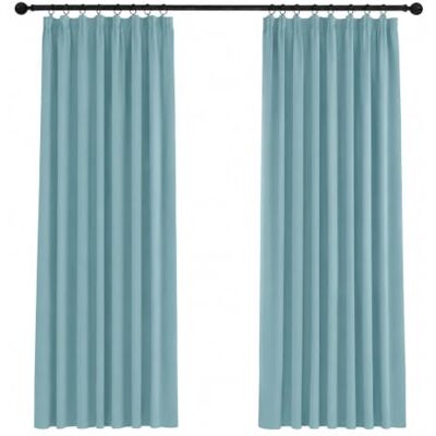 Deconovo Blickdichte Vorhänge mit Kräuselband Gardinen UV-Schutz Himmelblau 2er Set, H 245 x B 140 cm, Thermal Curtains, Schlafzimmer Gardinen, Schlafzimmer Vorhänge, für gegen Kälte, UV-schutz Deconovo Blickdichte Vorhänge mit Kräuselband Gardinen UV-Schutz Himmelblau 2er Set, H 245 x B 140 cm, Thermal Curtains, Schlafzimmer Gardinen, Schlafzimmer Vorhänge, für gegen Kälte, UV-schutz