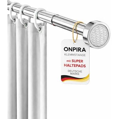 ONPIRA ® Duschstange ohne Bohren – Rostfreie Duschvorhangstange & Gardinenstange zum Klemmen 5 Längen 40–230 cm 3 Farben: Schwarz, Weiß & Edelstahl Starker Halt bis 12 kg ONPIRA ® Duschstange ohne Bohren – Rostfreie Duschvorhangstange & Gardinenstange zum Klemmen 5 Längen 40–230 cm 3 Farben: Schwarz, Weiß & Edelstahl Starker Halt bis 12 kg