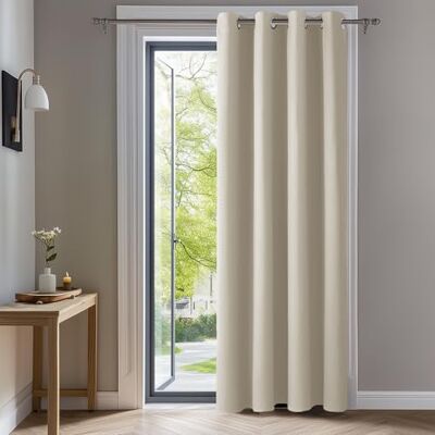 Deconovo Blickdichte Dicke Gardinen mit Ösen für Schlafzimmer Hellbeige 1 Stück, H260 x B140 cm, Thermogardinen Kälteschutz, Kälteschutz, Verdunkelnd, Sichtschutz, Ösenschal, Blackout Curtain Deconovo Blickdichte Dicke Gardinen mit Ösen für Schlafzimmer Hellbeige 1 Stück, H260 x B140 cm, Thermogardinen Kälteschutz, Kälteschutz, Verdunkelnd, Sichtschutz, Ösenschal, Blackout Curtain