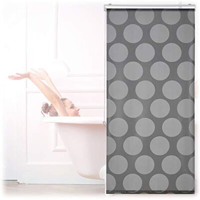 Relaxdays Duschrollo, 80x240 cm, Seilzugrollo für Dusche & Badewanne, grau Badrollo wasserabweisend, Decke & Fenster Relaxdays Duschrollo, 80x240 cm, Seilzugrollo für Dusche & Badewanne, grau Badrollo wasserabweisend, Decke & Fenster