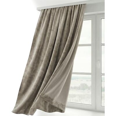 BEAUTEX Samt Vorhang Kräuselband U-Band Gardine Velvet abdunkelnd und Blickdicht, 300x245 cm (Breite 300 cm, Höhe 245 cm, Taupe) BEAUTEX Samt Vorhang Kräuselband U-Band Gardine Velvet abdunkelnd und Blickdicht, 300x245 cm (Breite 300 cm, Höhe 245 cm, Taupe)