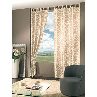 Home Collection MON116 Vorhang Monaco Jacquard 140x290 cm, Polyester, Natur, 140L x 290A cm (1 Pannelli) Home Collection MON116 Vorhang Monaco Jacquard 140x290 cm, Polyester, Natur, 140L x 290A cm (1 Pannelli)