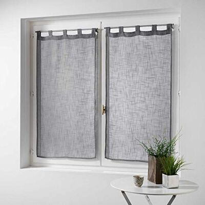 Douceur d'Intérieur Hantona Paar Schlaufen gerade, Leinen-Effekt, gewebt, Polyester, Polyester, grau, 90 x 60 cm Douceur d'Intérieur Hantona Paar Schlaufen gerade, Leinen-Effekt, gewebt, Polyester, Polyester, grau, 90 x 60 cm