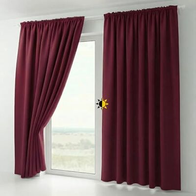 BEAUTEX 2er Set Kräuselband Verdunkelungsvorhang mit U-Band, Gardinen abdunkelnd und Blickdicht (B=140 cm, H=145 cm, Bordeaux) BEAUTEX 2er Set Kräuselband Verdunkelungsvorhang mit U-Band, Gardinen abdunkelnd und Blickdicht (B=140 cm, H=145 cm, Bordeaux)