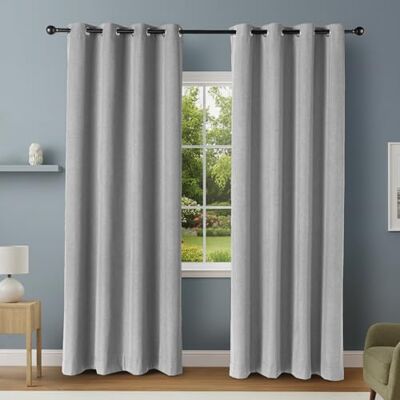 Amazon 100% Verdunkelungsvorhänge mit Ösen, 2er Set, 132 x 244 cm, Dunkelgrau Amazon 100% Verdunkelungsvorhänge mit Ösen, 2er Set, 132 x 244 cm, Dunkelgrau