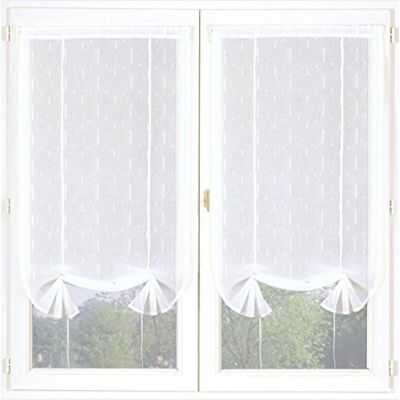 HomeMaison Paar Jalousien anhebbar, aus Etamin, Polyester, Weiß, 200 x 90 cm HomeMaison Paar Jalousien anhebbar, aus Etamin, Polyester, Weiß, 200 x 90 cm