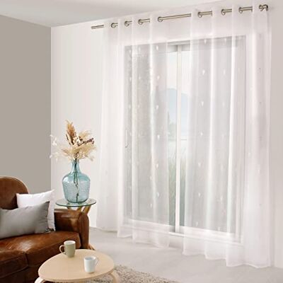 Enjoy Home Vorhang Bestickt mit 8 Ösen aus verchromtem Metall, Durchmesser 4 cm, Polyester, 140 x 240 cm, Kollektion Telline, waschbar bei 30 °, für alle Räume, Heimtextilien, weiß Bestickt Enjoy Home Vorhang Bestickt mit 8 Ösen aus verchromtem Metall, Durchmesser 4 cm, Polyester, 140 x 240 cm, Kollektion Telline, waschbar bei 30 °, für alle Räume, Heimtextilien, weiß Bestickt